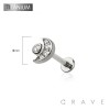 IMPLANT GRADE TITANIUM THREADLESS PUSH IN CZ MOON LABRET STUD SET